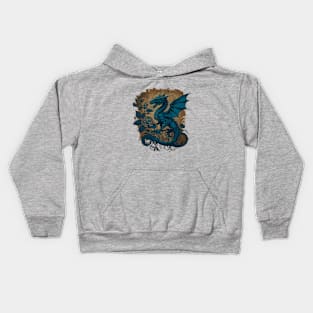 blue rose and dragon Kids Hoodie